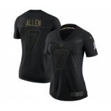 Women's Buffalo Bills #17 Josh Allen Black Salute To Service Limited Stitched NFL Jersey