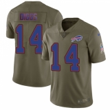 Youth Buffalo Bills #14 Stefon Diggs Olive Stitched Limited 2017 Salute To Service Jersey