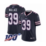 Men's Buffalo Bills #39 Levi Wallace Limited Navy Blue Inverted Legend 100th Season Football Jersey