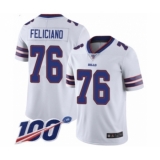 Youth Buffalo Bills #76 Jon Feliciano White Vapor Untouchable Limited Player 100th Season Football Jersey