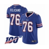 Youth Buffalo Bills #76 Jon Feliciano Royal Blue Team Color Vapor Untouchable Limited Player 100th Season Football Jersey
