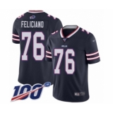 Youth Buffalo Bills #76 Jon Feliciano Limited Navy Blue Inverted Legend 100th Season Football Jersey