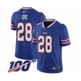 Men's Buffalo Bills #28 Frank Gore Royal Blue Team Color Vapor Untouchable Limited Player 100th Season Football Jersey