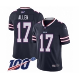Youth Nike Buffalo Bills #17 Josh Allen Limited Navy Blue Inverted Legend 100th Season NFL Jersey