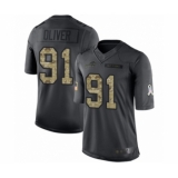 Youth Buffalo Bills #91 Ed Oliver Limited Black 2016 Salute to Service Football Jersey