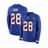 Men's Buffalo Bills #28 Frank Gore Limited Royal Blue Therma Long Sleeve Football Jersey