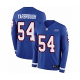 Men's Nike Buffalo Bills #54 Eddie Yarbrough Limited Royal Blue Therma Long Sleeve NFL Jersey