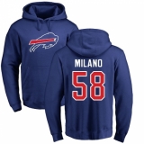 NFL Nike Buffalo Bills #58 Matt Milano Royal Blue Name & Number Logo Pullover Hoodie