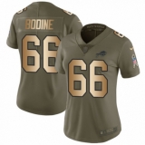 Women's Nike Buffalo Bills #66 Russell Bodine Limited Olive/Gold 2017 Salute to Service NFL Jersey