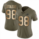 Women's Nike Buffalo Bills #98 Star Lotulelei Limited Olive/Gold 2017 Salute to Service NFL Jersey