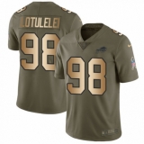 Men's Nike Buffalo Bills #98 Star Lotulelei Limited Olive/Gold 2017 Salute to Service NFL Jersey