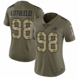 Women's Nike Buffalo Bills #98 Star Lotulelei Limited Olive/Camo 2017 Salute to Service NFL Jersey