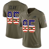 Youth Nike Buffalo Bills #85 Charles Clay Limited Olive/USA Flag 2017 Salute to Service NFL Jersey
