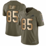 Youth Nike Buffalo Bills #85 Charles Clay Limited Olive/Gold 2017 Salute to Service NFL Jersey