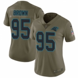 Women's Carolina Panthers #95 Derrick Brown Olive Stitched NFL Limited 2017 Salute To Service Jersey
