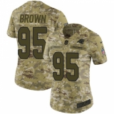 Women's Carolina Panthers #95 Derrick Brown Camo Stitched NFL Limited 2018 Salute To Service Jersey
