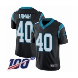 Men's Carolina Panthers #40 Alex Armah Black Team Color Vapor Untouchable Limited Player 100th Season Football Jersey