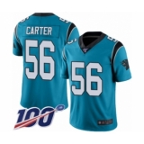 Men's Carolina Panthers #56 Jermaine Carter Blue Alternate Vapor Untouchable Limited Player 100th Season Football Jersey