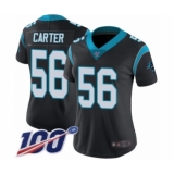 Women's Carolina Panthers #56 Jermaine Carter Black Team Color Vapor Untouchable Limited Player 100th Season Football Jersey