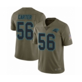 Youth Carolina Panthers #56 Jermaine Carter Limited Olive 2017 Salute to Service Football Jersey