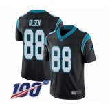 Men's Carolina Panthers #88 Greg Olsen Black Team Color Vapor Untouchable Limited Player 100th Season Football Jersey
