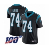 Men's Carolina Panthers #74 Greg Little Black Team Color Vapor Untouchable Limited Player 100th Season Football Jersey