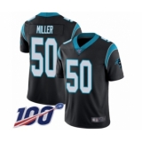 Men's Carolina Panthers #50 Christian Miller Black Team Color Vapor Untouchable Limited Player 100th Season Football Jersey