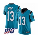 Men's Carolina Panthers #13 Jarius Wright Limited Blue Rush Vapor Untouchable 100th Season Football Jersey