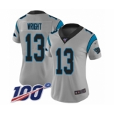 Women's Carolina Panthers #13 Jarius Wright Silver Inverted Legend Limited 100th Season Football Jersey