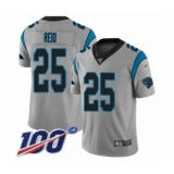 Youth Carolina Panthers #25 Eric Reid Silver Inverted Legend Limited 100th Season Football Jersey