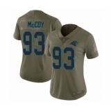 Women's Carolina Panthers #93 Gerald McCoy Limited Olive 2017 Salute to Service Football Jersey