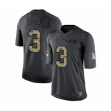 Youth Carolina Panthers #3 Will Grier Limited Black 2016 Salute to Service Football Jersey
