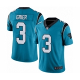 Youth Carolina Panthers #3 Will Grier Blue Alternate Vapor Untouchable Limited Player Football Jersey