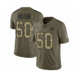 Men's Carolina Panthers #50 Christian Miller Limited Olive Camo 2017 Salute to Service Football Jersey