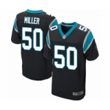 Men's Carolina Panthers #50 Christian Miller Elite Black Team Color Football Jersey