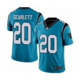 Men's Carolina Panthers #20 Jordan Scarlett Limited Blue Rush Vapor Untouchable Football Jersey