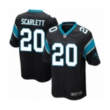Men's Carolina Panthers #20 Jordan Scarlett Game Black Team Color Football Jersey