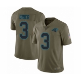 Men's Carolina Panthers #3 Will Grier Limited Olive 2017 Salute to Service Football Jersey
