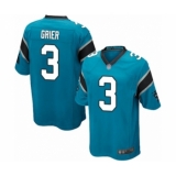 Men's Carolina Panthers #3 Will Grier Game Blue Alternate Football Jersey