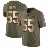 Youth Nike Carolina Panthers #55 David Mayo Limited OliveGold 2017 Salute to Service NFL Jersey