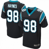 Men's Nike Carolina Panthers #98 Marquis Haynes Elite Black Team Color NFL Jersey
