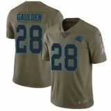 Men's Nike Carolina Panthers #28 Rashaan Gaulden Limited Olive 2017 Salute to Service NFL Jersey