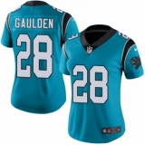 Women's Nike Carolina Panthers #28 Rashaan Gaulden Limited Blue Rush Vapor Untouchable NFL Jersey