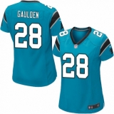 Women's Nike Carolina Panthers #28 Rashaan Gaulden Game Blue Alternate NFL Jersey