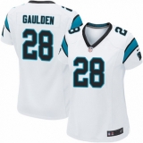 Women's Nike Carolina Panthers #28 Rashaan Gaulden Game White NFL Jersey