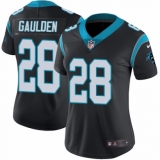 Women's Nike Carolina Panthers #28 Rashaan Gaulden Black Team Color Vapor Untouchable Limited Player NFL Jersey