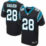 Men's Nike Carolina Panthers #28 Rashaan Gaulden Elite Black Team Color NFL Jersey