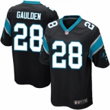 Men's Nike Carolina Panthers #28 Rashaan Gaulden Game Black Team Color NFL Jersey