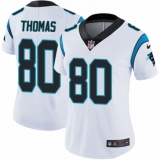 Women's Nike Carolina Panthers #80 Ian Thomas White Vapor Untouchable Limited Player NFL Jersey