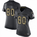 Women's Nike Carolina Panthers #80 Ian Thomas Limited Black 2016 Salute to Service NFL Jersey